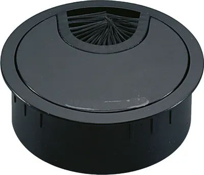Produktbild von Hettich Kabeldurchlass mit Bürste, Ø 60 mm, Metall, schwarz-matt