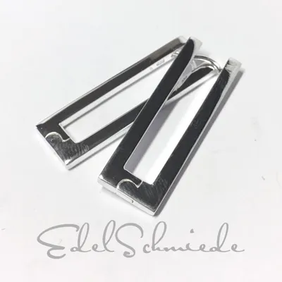 Produktbild von eckige Silbercreolen schmal und poliert 925/- Sterling Silber