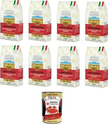 Produktbild von Armando Lo Gnocchetto Sardo, Trafilato al bronzo Der Sardo Gnocchetto, aus Bronze gezogen 8x500gr + Italian Gourmet polpa 400g