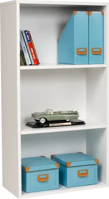 Produktbild von Breites Bücherregal mit 3 Fächern, weiß, 60x31x115 cm