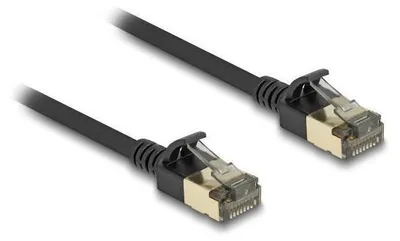 Obrázek produktu pro DeLOCK Síťový kabel RJ45 Cat.8.1, F/FTP Slim Pro, 3 m, černý, 3 m, Cat8.1, F/FTP (FFTP), RJ-45, RJ-45, Černá