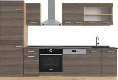 Produktbild von Küchenzeile Vicco R-Line Edelgrau/Goldkraft Eiche 300 cm , AP Anthrazit, Model 54056
