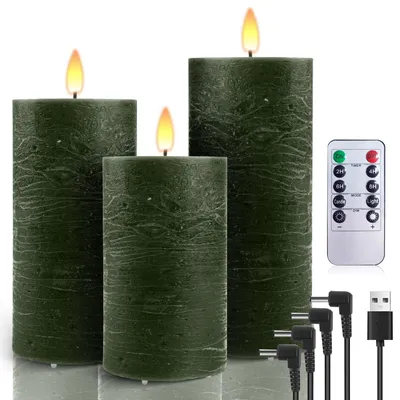 Productafbeelding van USB oplaadbare LED-kaarsen 3 stuks met afstandsbediening