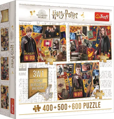 Obrázok produktu pre TREFL Puzzle Harry Potter: Ron, Hermiona a Harry 400 + 500 + 600 dielikov
