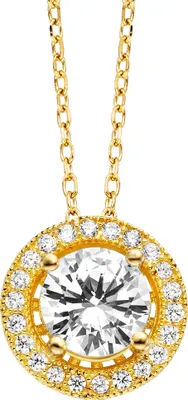 Produktbild von Julie Julsen Anhänger mit Kette 925/- Sterling Silber 38+2,5+2,5cm gelb Zirkonia weiß 148250075