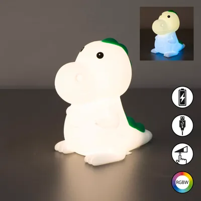 Image de Fischer & Honsel Silicone Veilleuse, Dinosauro | blanc