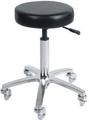 Image de Comair Tabouret à roulettes Crystal avec piétement en aluminium, roulettes en caoutchouc & ressort à gaz, hauteur réglable