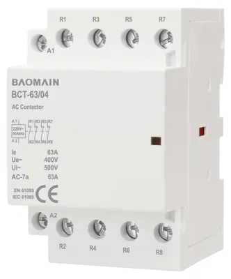 4-poliger Schutzschalter 63 A, 220 V AC, 4 NC, DIN-Schiene