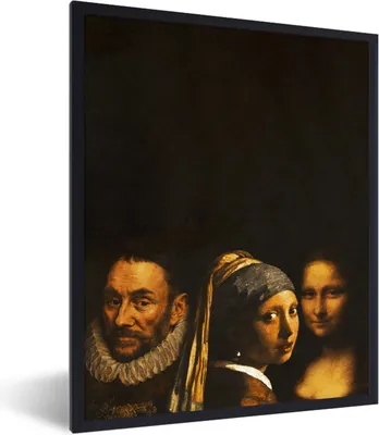 Produktbild von MuchoWow® Gerahmtes Poster Kunst - Alte Meister - Collage 30x40 cm - Poster mit Schwarzem Bilderrahmen Wandposter Rahmen Foto Bilder - Wanddeko - Kunstdrucke