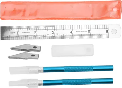 Produktbild von Exacto Messer-Set, Decoupage-Kunst, Stereotyp, Lineal, 20 Klingen, DIY Handkonto, Handwerk, Schnitzwerkzeug, Klinge, Blau