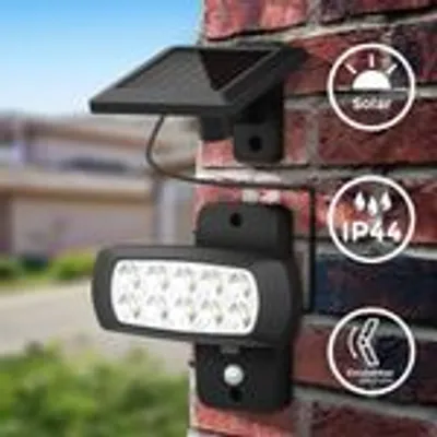 Obrázek produktu pro LED solární venkovní světlo PIR pohybový senzor Nástěnná lampa Venkovní reflektor IP44 černá