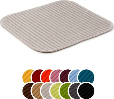 Produktbild von liebling Badteppich mit Anti-Rutsch-Beschichtung aus PVC Noppen, Cord-Optik, 100% Polyester, 50 x 45 cm, Fußbodenheizung geeignet, sand