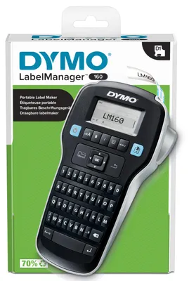 Zdjęcie produktu dla DYMO LabelManager 160, AZERTY, D1, Termotransferowy, 160 x 160 DPI, 12 mm/s, Czarny