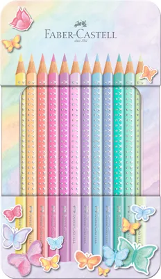 Produktbild von Faber-Castell Buntstifte Sparkle Pastell 12er Metalle.