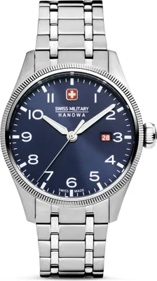 Produktbild von SWISS MILITARY HANOWA Herrenuhr Quarzuhr silber / blau onesize Herren 43 SMWGH0000801, SMWGH0000802, SMWGH0000803, SMWGH0000860