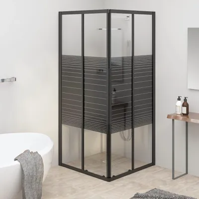 Zdjęcie produktu dla Kabina prysznicowa z listwami ESG 80x80x180 cm czarna