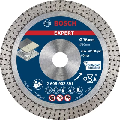 Imagen del producto de Disco de corte cerámico endurecido con diamantes, EXPERT, 76 x 1,5 x 10 mm