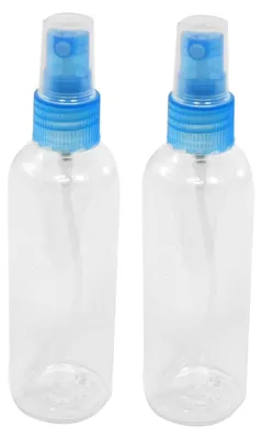 2 leere Sprühflaschen, blau transparent, 100 ml, nachfüllbar