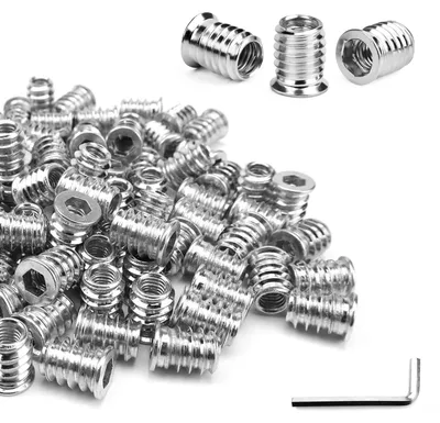 Image de 100 écrous à visser M6 x 15 mm en acier au carbone