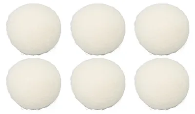 Image de Lot de 6 boules de séchage en laine, réutilisables, douces pour la peau, réduisent l'électricité statique, gain de temps, boules adoucissantes pour vêtements et linge, 6,1