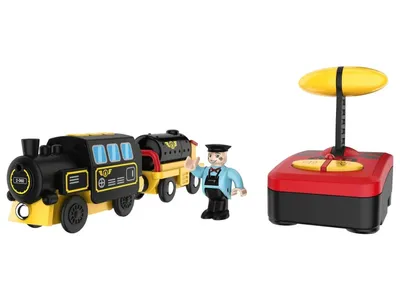 Produktbild von Ferngesteuerter Zug  Licht & Ton Personenzug Schnellzug Transportlock Ferngesteuerte Transportlok (Güterzug) Schwarz / Gelb NEU