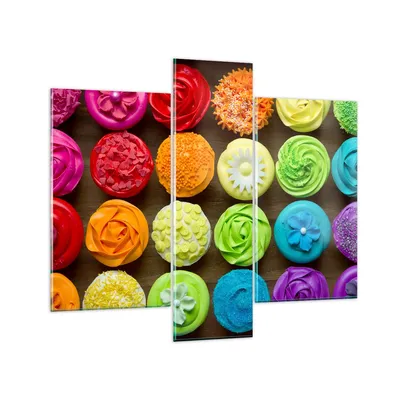 Produktbild von Bilder auf glas - Bunt kekse dekoration nachtisch - 95x80cm - Glasbilder - Wandbilder - Kunstdruck - zum Aufhängen bereit - Wanddekoration aus Glas - Glas Bilder - Wandbild auf Glas - GCB95x80-2692