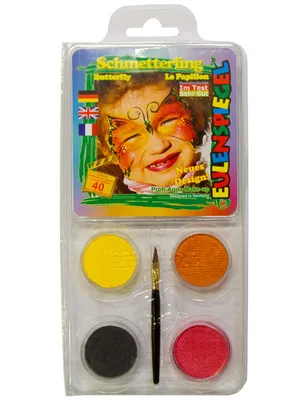 Produktbild von Motiv-Set Schminkset Schmetterling mit Pinsel 5-teilig bunt