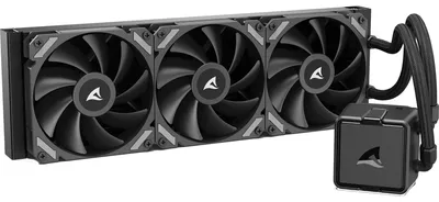 Produktbild von Sharkoon S40 360-mm-AIO-Wasserkühlung, 3x 120-mm-PWM-Lüfter, Kupferplatte, kompatibel mit LGA1700/1851, AM4/AM5, schwarz