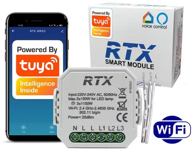 Zdjęcie produktu dla Sterownik Przekaźnik 3 Obwody Dopuszkowy WiFi TUYA