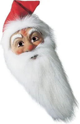 Produktbild von Nikolausmaske mit Plüschbart und Kapuze Weihnachten