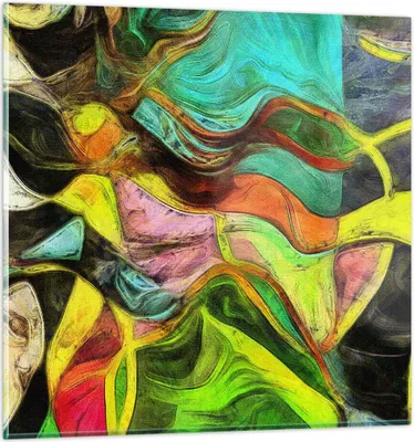 Produktbild von Bilder auf glas - Abstraktion modern - 40x40cm - Glasbilder - Wandbilder - Kunstdruck - zum Aufhängen bereit - Wanddekoration aus Glas - Glas Bilder - Wandbild auf Glas - Einteilig - GAC40x40-3852