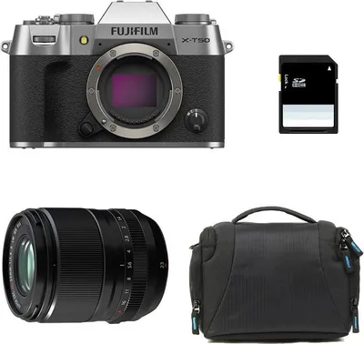 Immagine prodotto di FUJIFILM X-T50 Silver + 23mm f/1.4 WR + Borsa + Scheda SD da 8 GB