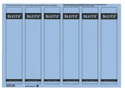 Image de Leitz 1686-20-35 1686 Étiquettes dos PC imprimables - papier, courtes/étroites, 150 pièces, bleu