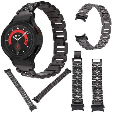 Productafbeelding van Voor Samsung Galaxy Watch 6, 5, 4, Normal, Pro, Classic, alle maten, diamantstalen uitvoering