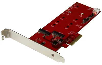 Obrázek produktu pro StarTech.com PEX2M2, PCIe, M.2, Plná výška / nízký profil, PCI 2.0, Červená, CE, FCC, TAA