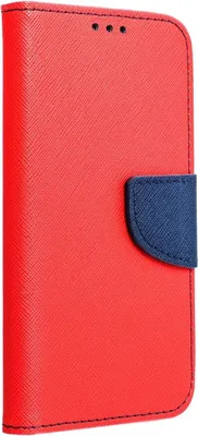 Zdjęcie produktu dla Etui książkowe "Fancy" kompatybilne z telefonem komórkowym Motorola Moto G42 pokrowiec portfel z funkcją podstawki, uchwyt na karty czerwono-niebieski