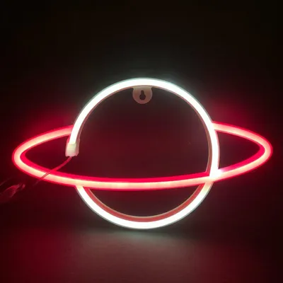 Image de Éclairage ACA PLANETA, lampe LED néon 108, alimentation par piles (3xAA)/USB, rouge + blanc froid, IP20, 17,5 x 2 x 30 cm X041082319