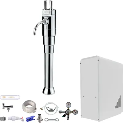 Produktbild von Sprudelwasser Tafelwasseranlage BieTal® BT-10U 3-ltg Säule Classic 3 Hebel SET