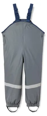 Produktbild von Playshoes Matschhose Regenlatzhose Fleece-Futter Uni Kinder Wind- und wasserdichte Regenhose Regenbekleidung, dunkelgrau, 80