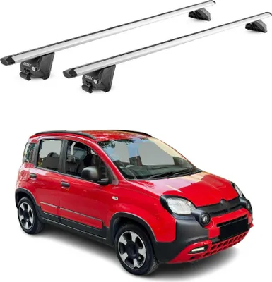 Image de Barres de toit transversales pour Fiat Panda III Cross 2014-2025 Alu Gris ABE