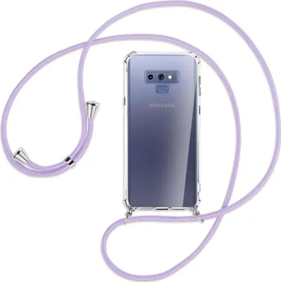 Produktbild von Handykette Backcover-Schutzhülle mit Band (Metall silberfarben) für Samsung Galaxy Note 9 - violett