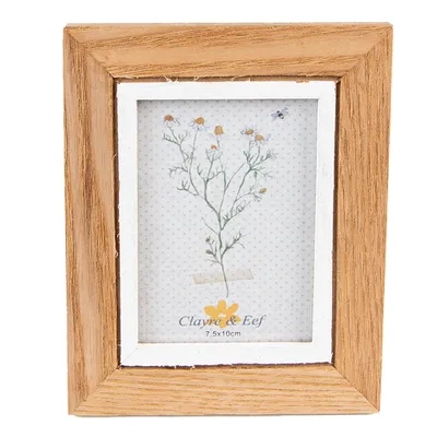 Immagine prodotto di Cornice Clayre & Eef 7x10 cm Marrone Bianco MDF