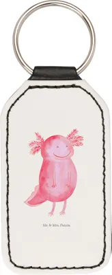 Produktbild von Mr. & Mrs. Panda schlüssel anhänger Axolotl Glücklich - Weiß - Geschenk, Schlüsselanhänger Mit Spruch, gut Gelaunt, Taschenanhänger, schlüsselbund, Motivation, Gute Laune