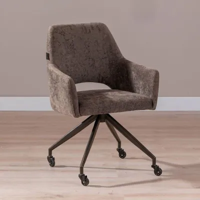 Produktbild von Bronx71 Esszimmerstuhl mit Rollen Mexx Samt braun