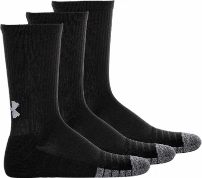 Produktbild von Under Armour Adult HeatGear Crew 3-Pack Black/Steel M Bežecké ponožky