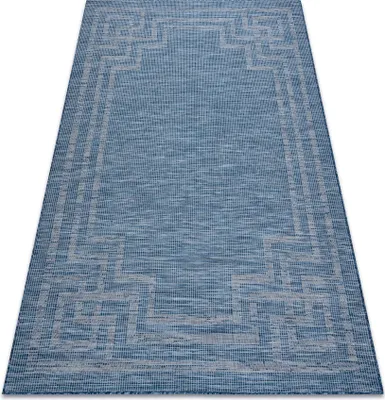Produktbild von Teppich SISAL PATIO 3071 griechisch flach gewebt dunkelblau / beige Blau 194x290 cm