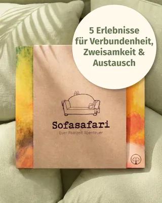 Produktbild von Erlebnisbox für Paare – beliebte Geschenkidee zur Hochzeit – Sofasafari von Paarzeit – für Verbundenheit, Zweisamkeit & Austausch