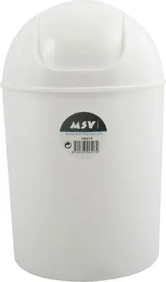 Image de Poubelle Plastique Ronde 7l Sdb Blanc - Msv