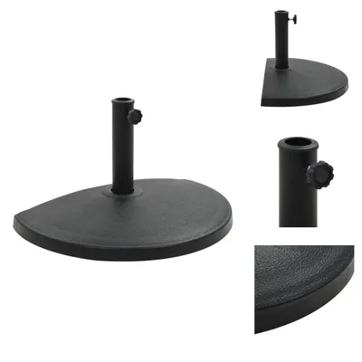 Immagine prodotto di vidaXL Base per ombrellone semicircolare 15 kg in poliresina nera - Supporto per ombrellone
