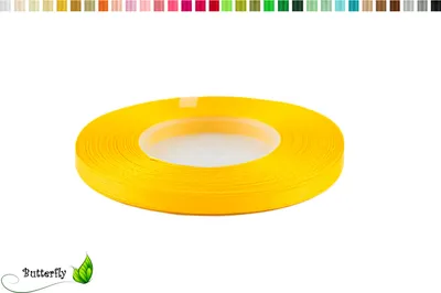 Produktbild von Satinband 6mm x 32m Rolle, Farbe:012 gelb